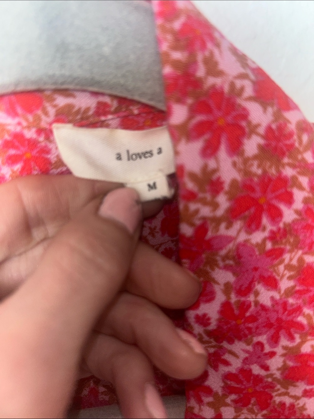 Women's Pink Floral Button-Up Blouse - Picture 2 of 3